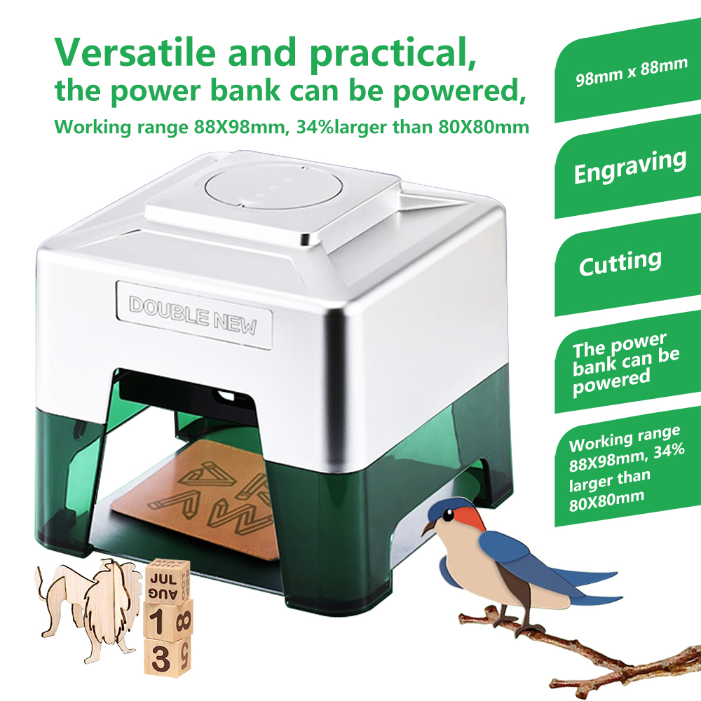 3W Mini Laser Engraver Portabl - đánh giá và giá Woodworking Logo