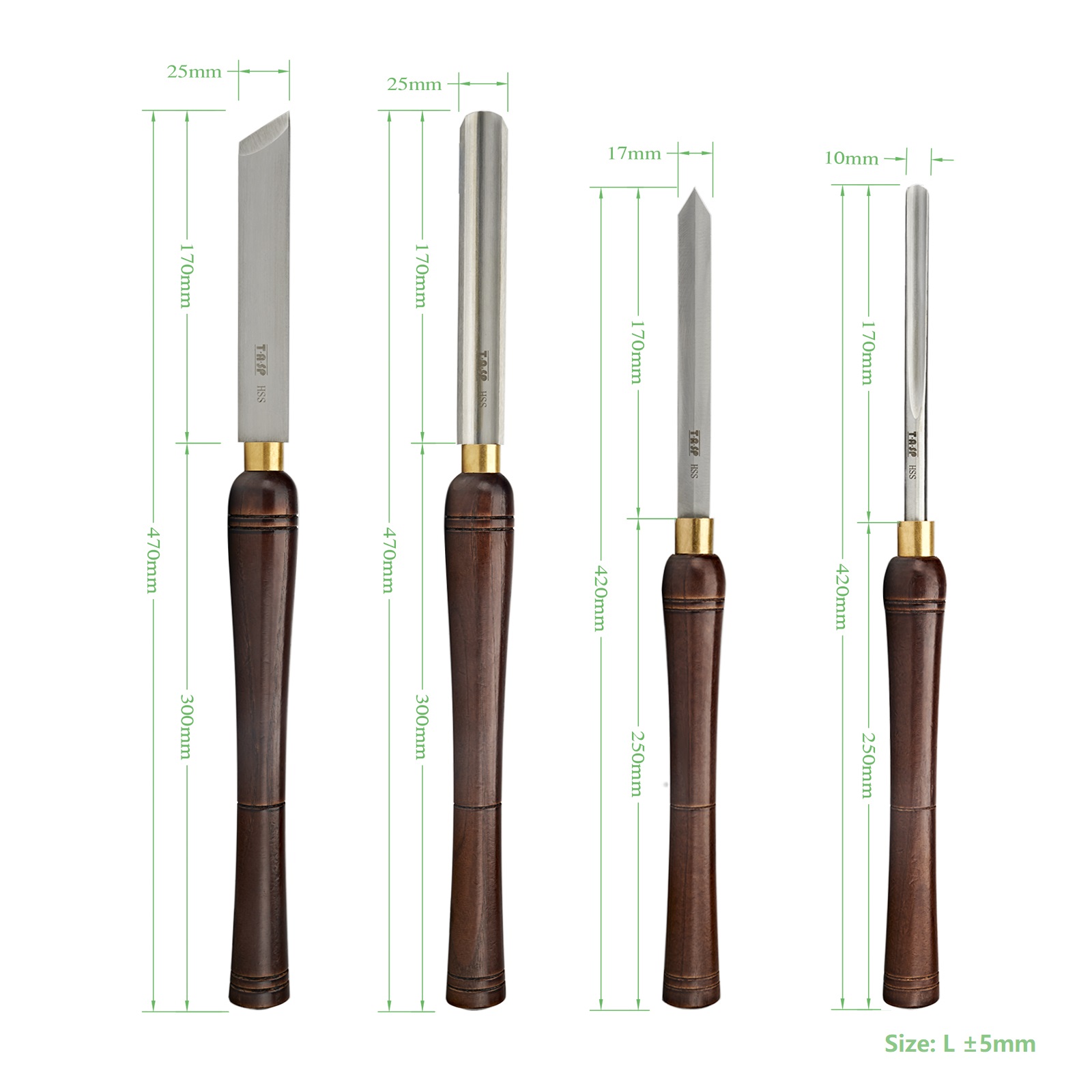 TASP 4pcs HSS Woodturning Chis - đánh giá và giá Skew Chisel Wood