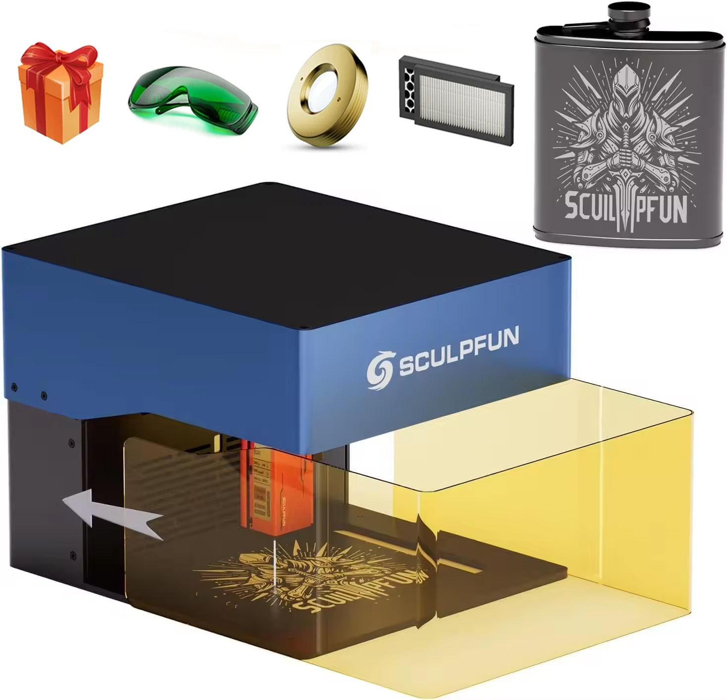 Sculpfun iCube Pro 10W Laser E - đánh giá và giá Woodworking Logo