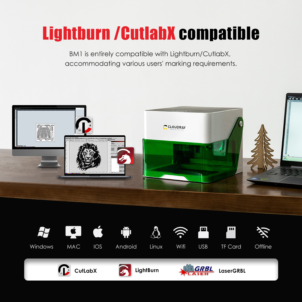 Cloudray 5000mw CNC Mini Laser - đánh giá và giá Woodworking Logo