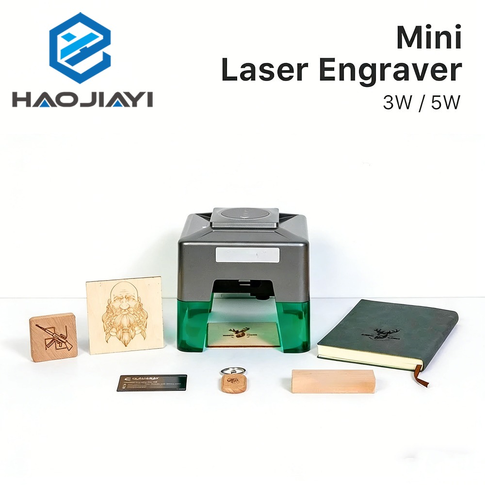 5000mW Mini CNC Laser Engraver - đánh giá và giá Woodworking Logo