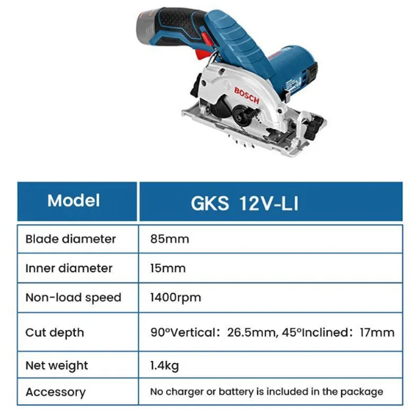 BOSCH GKS 12V-LI Electric Circ - đánh giá và giá Woodworking Saw