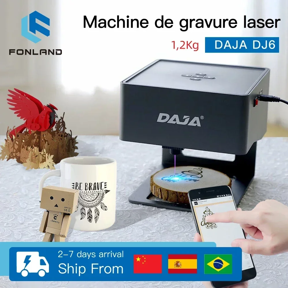 FONLAND DJ6 Laser Engraver CNC - đánh giá và giá Woodworking Logo