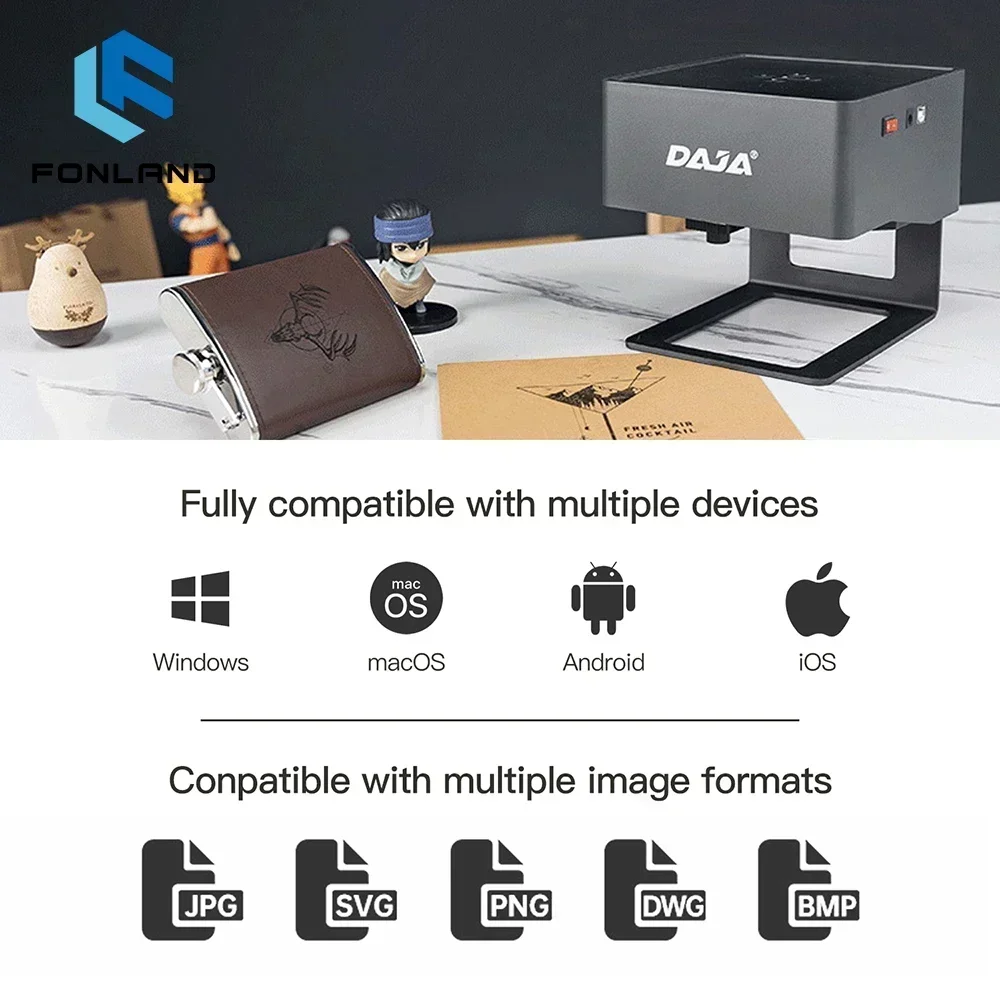 FONLAND DJ6 Laser Engraver CNC - đánh giá và giá Woodworking Logo